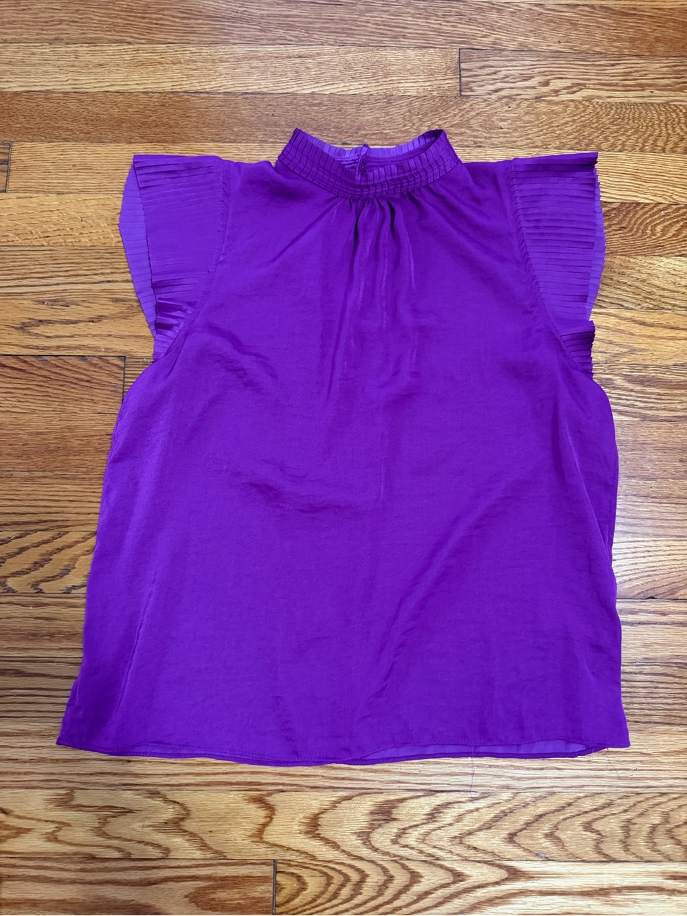 Express Purple Mock Neck Flutter Sleeve Camisole